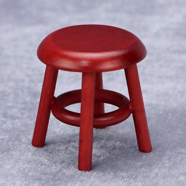 1:12 Mini-Hocker aus Birkenholz für Puppenhaus, realistisches Accessoire