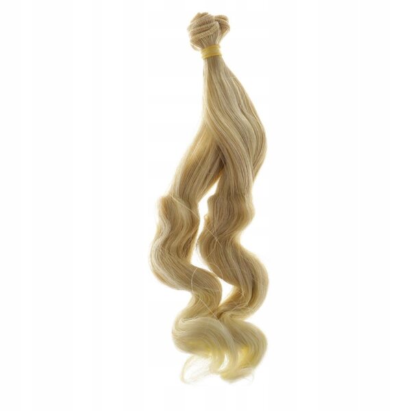 Peruca BJD DIY 25x100cm capelli ricci oro chiaro per bambole articolate