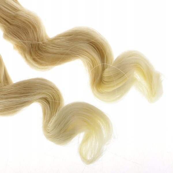 Peruca BJD DIY 25x100cm capelli ricci oro chiaro per bambole articolate