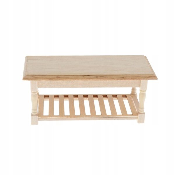 1:12 unbemalte Holztischminiatur für Puppenhaus, 13,5 cm