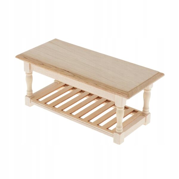 1:12 unbemalte Holztischminiatur für Puppenhaus, 13,5 cm