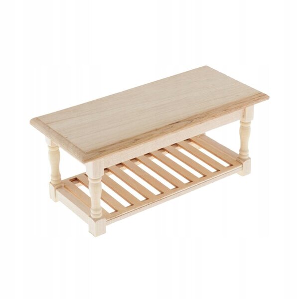 1:12 unbemalte Holztischminiatur für Puppenhaus, 13,5 cm