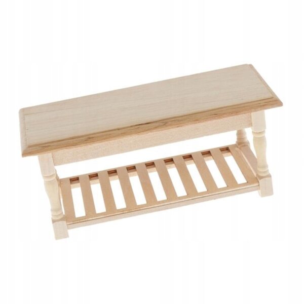 1:12 unbemalte Holztischminiatur für Puppenhaus, 13,5 cm
