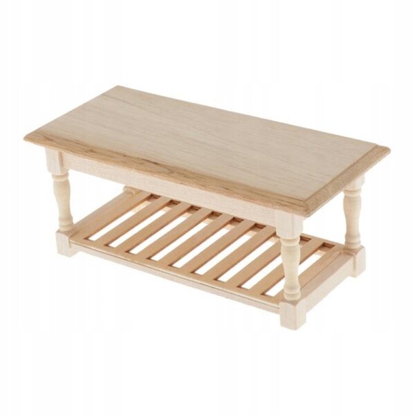 1:12 unbemalte Holztischminiatur für Puppenhaus, 13,5 cm