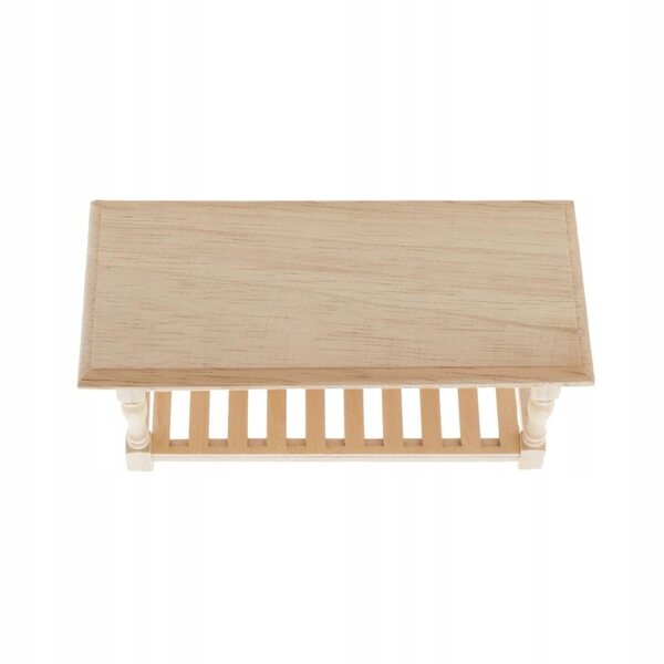 1:12 unbemalte Holztischminiatur für Puppenhaus, 13,5 cm