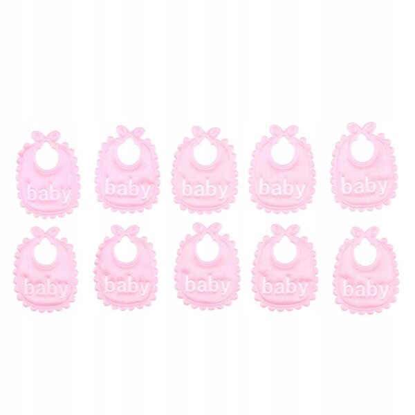 10 rosa Mini-Lätzchen für 1/12 Puppen, Puppenhaus-Zubehör
