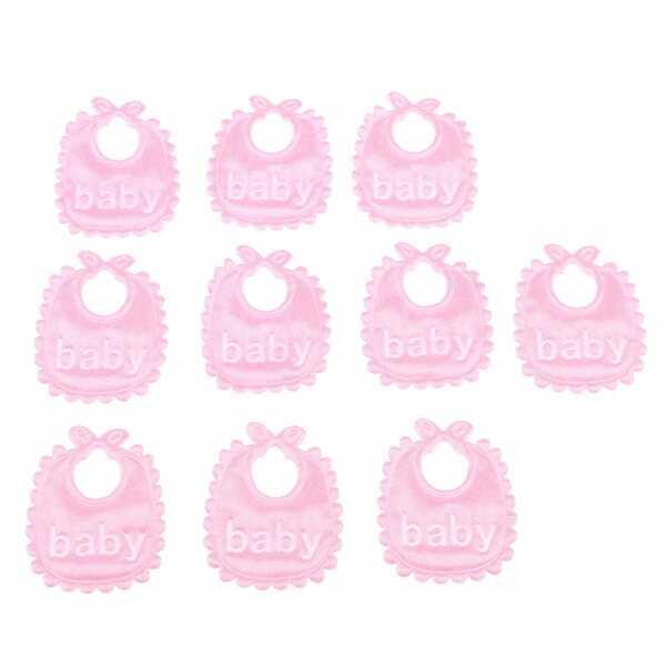10 rosa Mini-Lätzchen für 1/12 Puppen, Puppenhaus-Zubehör