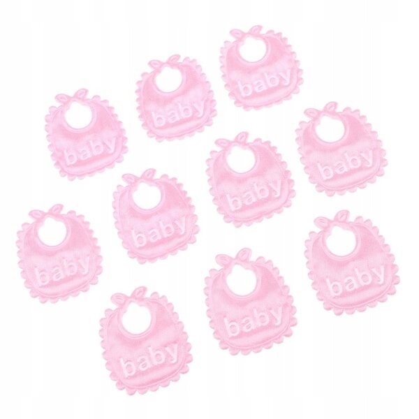 10 rosa Mini-Lätzchen für 1/12 Puppen, Puppenhaus-Zubehör