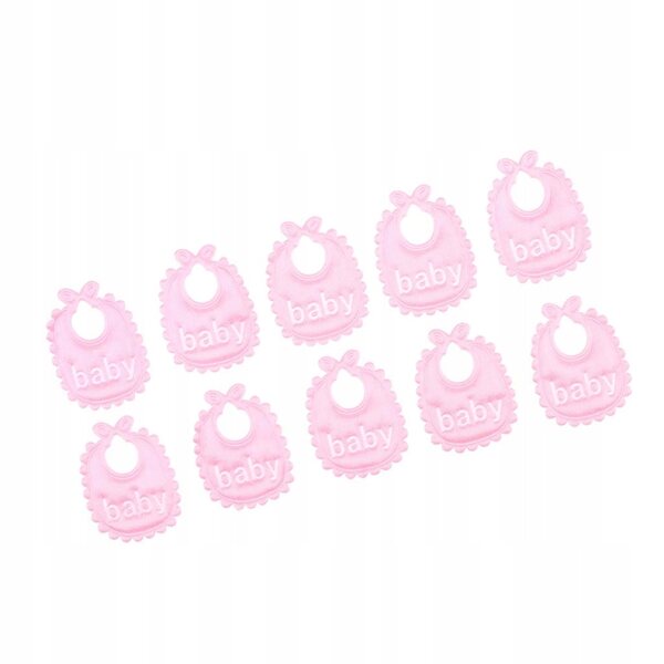 10 rosa Mini-Lätzchen für 1/12 Puppen, Puppenhaus-Zubehör