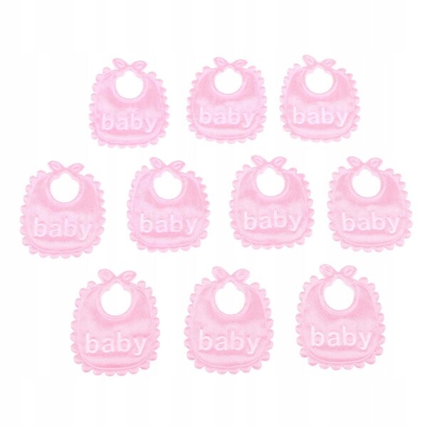 10 rosa Mini-Lätzchen für 1/12 Puppen, Puppenhaus-Zubehör