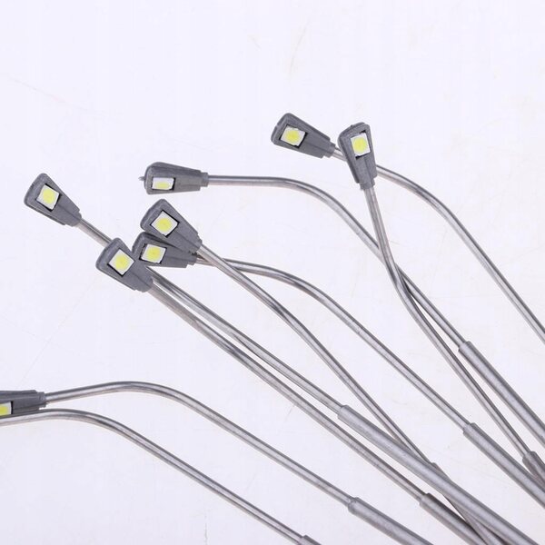 Комплект от 10 1/75 LED улични лампи от стомана за диорами и железопътни пейзажи