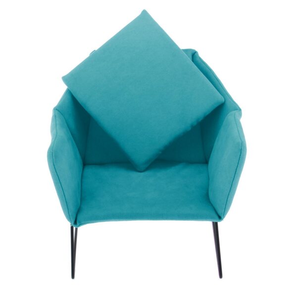 Miniatuur bank en fauteuil 1/6 voor modern poppenhuis in fluwelen stof