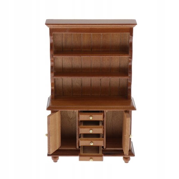 Maison de poupée miniature en bois avec mobilier à trois niveaux et tiroir fonctionnel