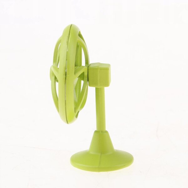 Miniatura ventilatore vintage verde per casa delle bambole 1:12, accessorio realistico