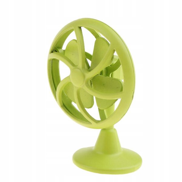 Miniatura ventilatore vintage verde per casa delle bambole 1:12, accessorio realistico
