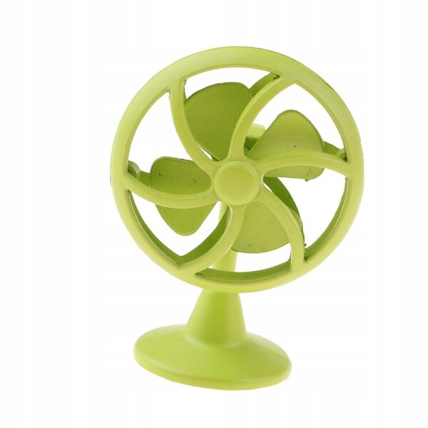 Miniatura ventilatore vintage verde per casa delle bambole 1:12, accessorio realistico