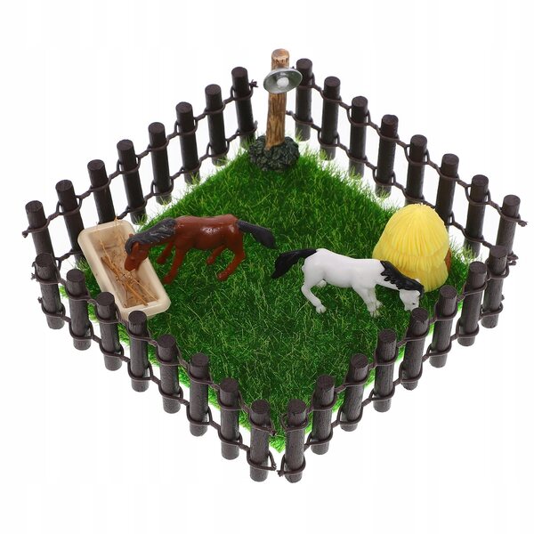 Realistisch koffiekleurig miniatuurschuurmodel voor agrarische landschappen en decoratie