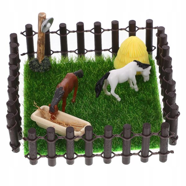 Realistisch koffiekleurig miniatuurschuurmodel voor agrarische landschappen en decoratie
