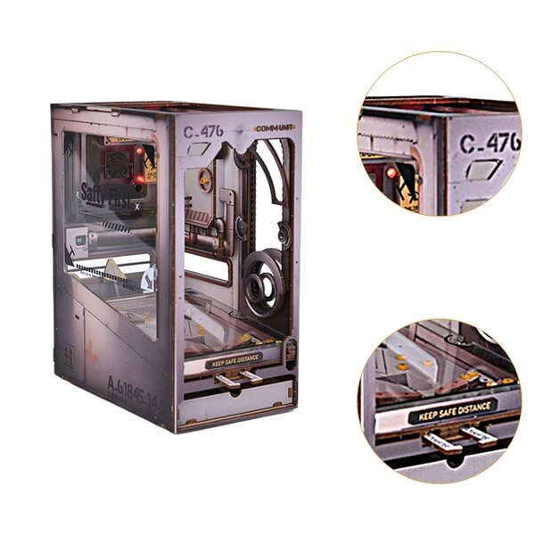 Set Miniatura Casa delle Bambole in Legno con Luce e Supporto Libreria DIY
