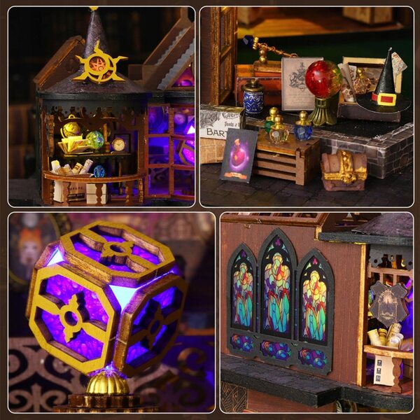Dollhouse Legno DIY con Luci LED - Set Creativo Magico con Miniature 3D