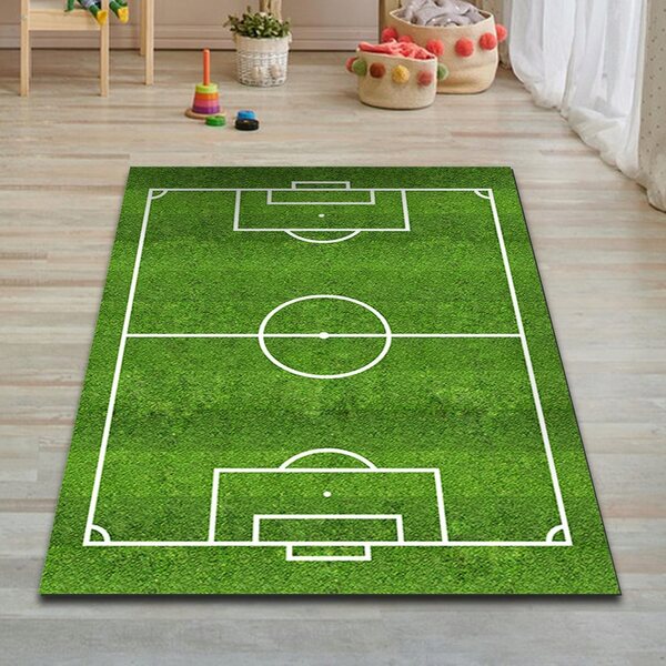 Casa delle bambole Perfeclan in legno verde, 50x80 cm, decorazione sportiva