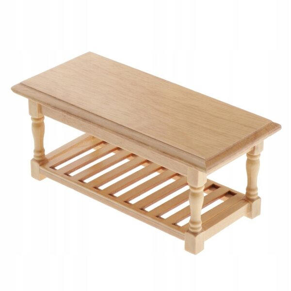 Tavolo in legno naturale per casa delle bambole scala 1/12 - accessorio realistico