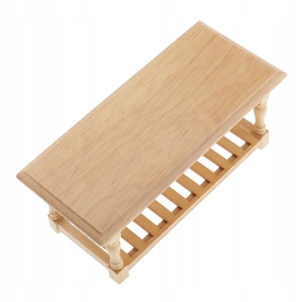 Tavolo in legno naturale per casa delle bambole scala 1/12 - accessorio realistico