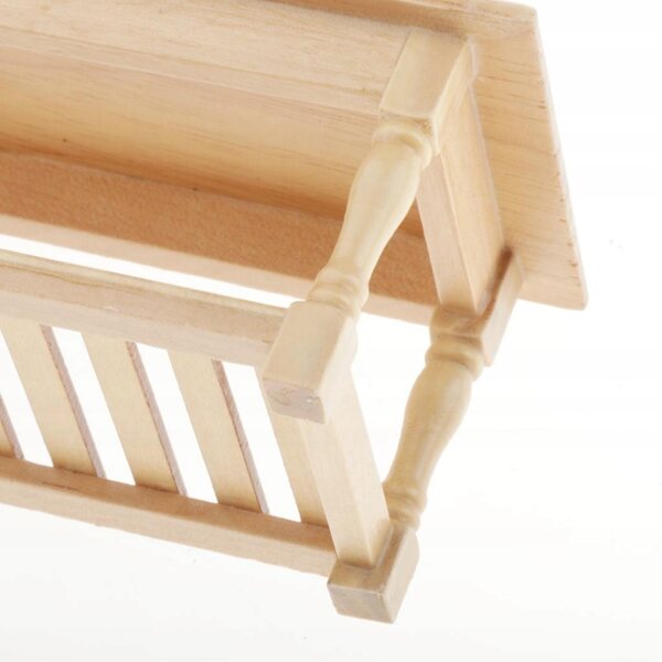 Tavolo in legno naturale per casa delle bambole scala 1/12 - accessorio realistico