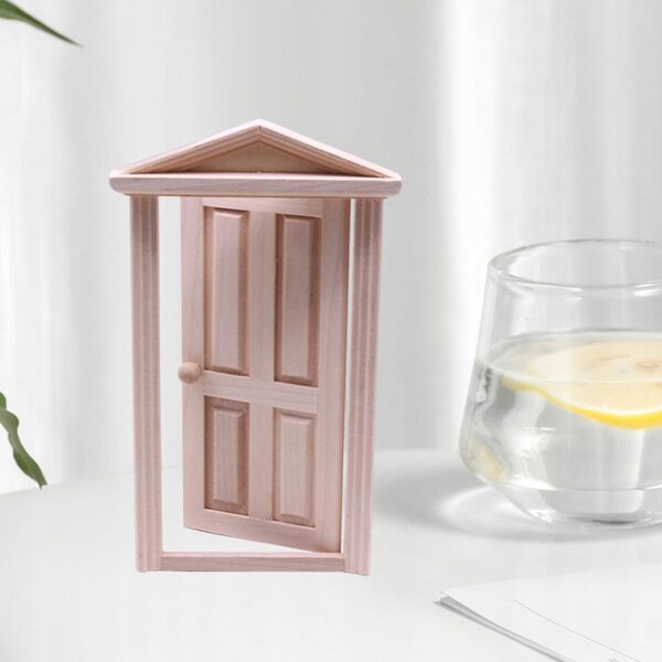 Mini houten poppenhuisdeuren met handvat, vintage stijl