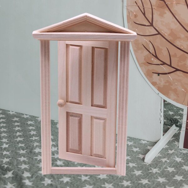 Mini houten poppenhuisdeuren met handvat, vintage stijl