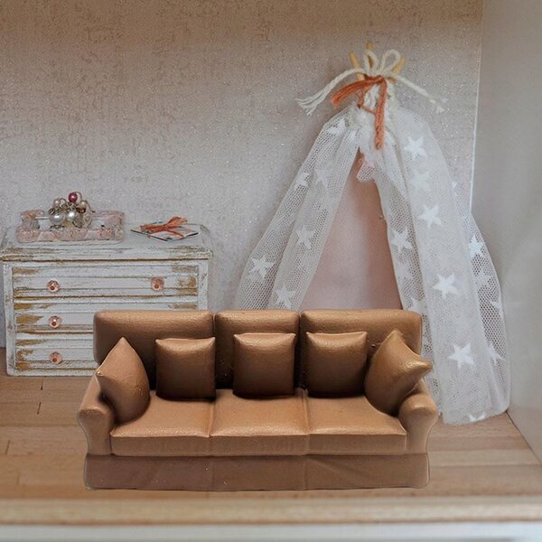 Meubelminiaturen op schaal 1:87 voor poppenhuis, elegante verzamelbank