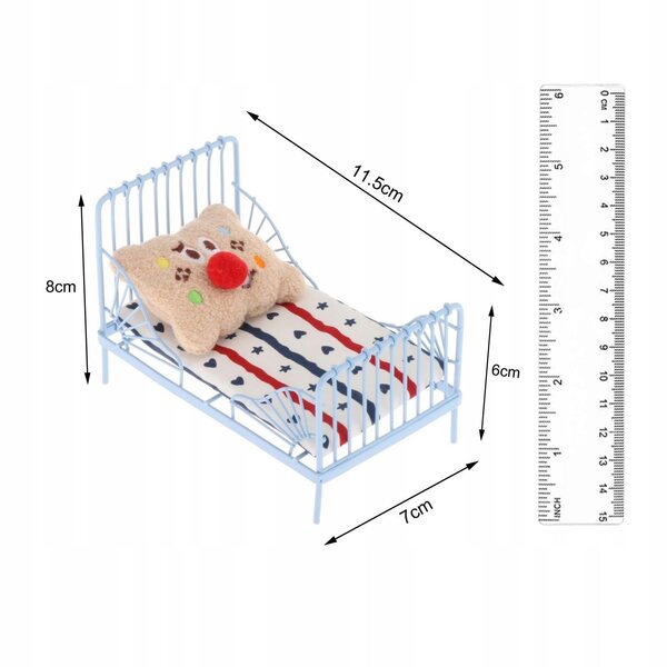 1:12 Dollhouse miniaturowe łóżko miniaturowe akcesoria do domku dla lalek dekoracja