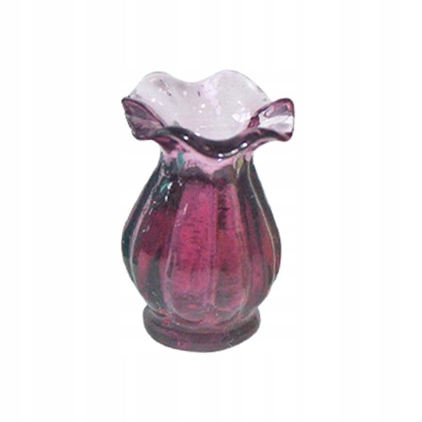 Mini vaso in resina per casa delle bambole 1:12 decorazione Purplish Red