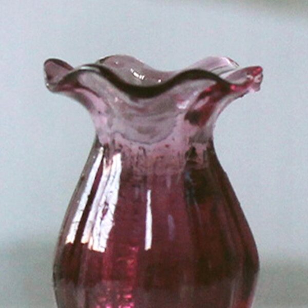 Mini vaso in resina per casa delle bambole 1:12 decorazione Purplish Red