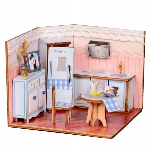 Maison de poupée miniature 1:24 DIY avec meubles en bois à assembler