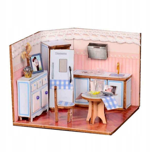 Maison de poupée miniature 1:24 DIY avec meubles en bois à assembler