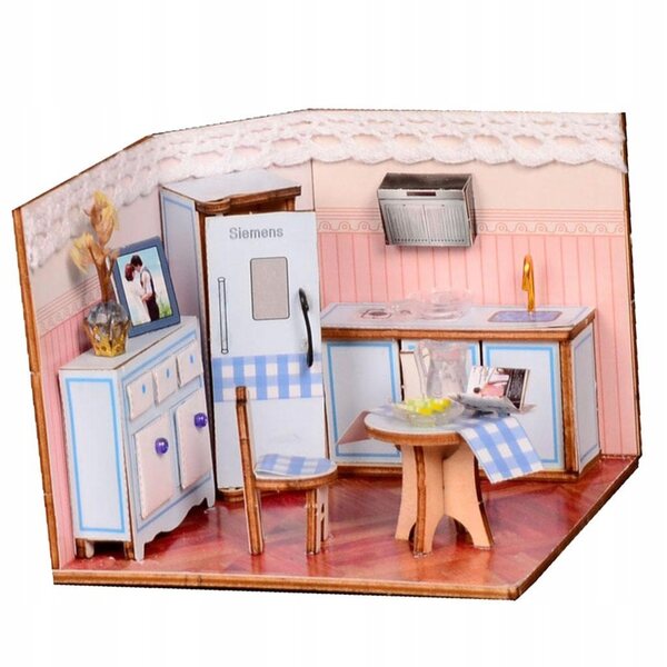 Maison de poupée miniature 1:24 DIY avec meubles en bois à assembler