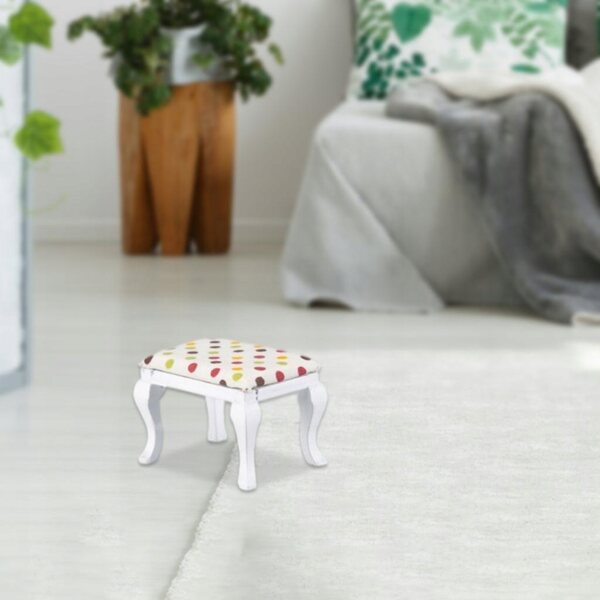 Miniatuur houten stoel 1:12 voor poppenhuis, wit decoratief accessoire