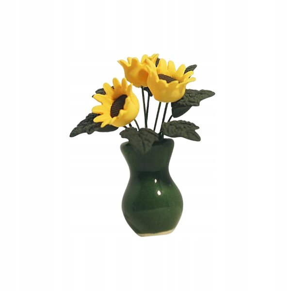 Cottage per bambole con girasoli in scala 1:12, accessori decorativi miniatura