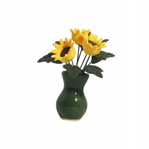 Cottage per bambole con girasoli in scala 1:12, accessori decorativi miniatura