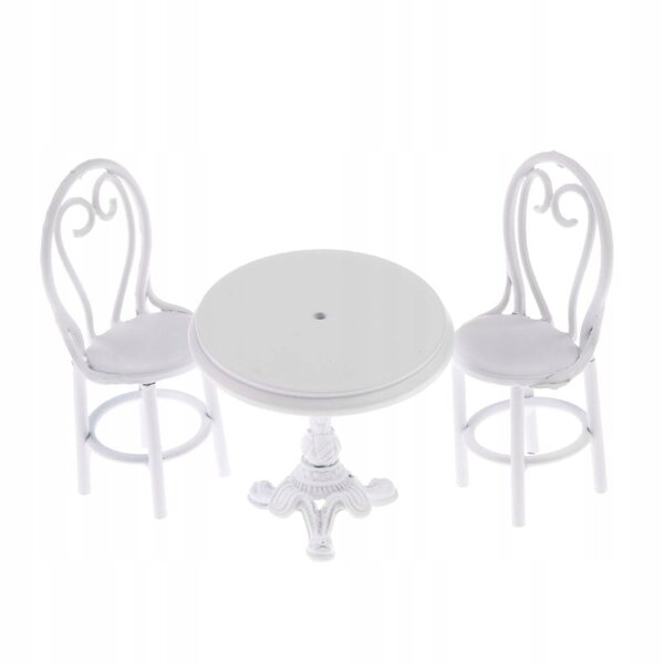 Set Miniature Mobili da Sala da Pranzo in Metallo Scala 1:12 Bianco