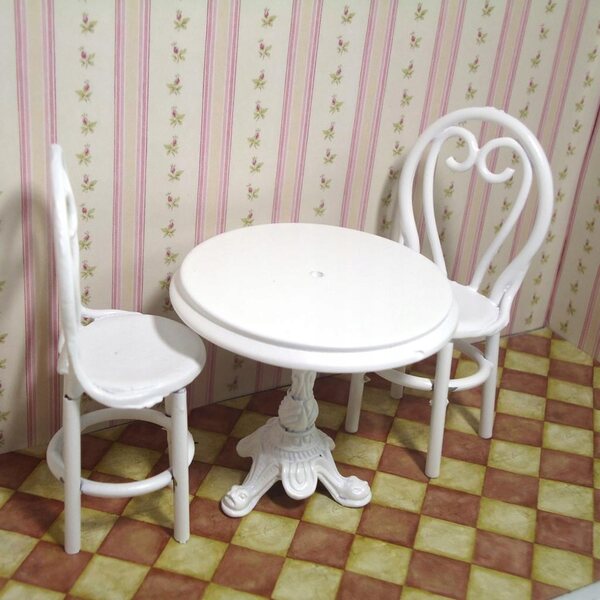 Set Miniature Mobili da Sala da Pranzo in Metallo Scala 1:12 Bianco