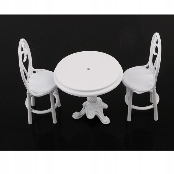 Set Miniature Mobili da Sala da Pranzo in Metallo Scala 1:12 Bianco