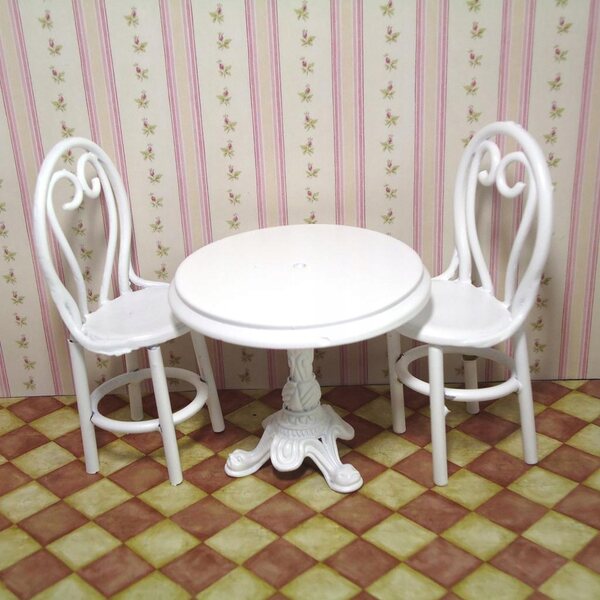 Set Miniature Mobili da Sala da Pranzo in Metallo Scala 1:12 Bianco