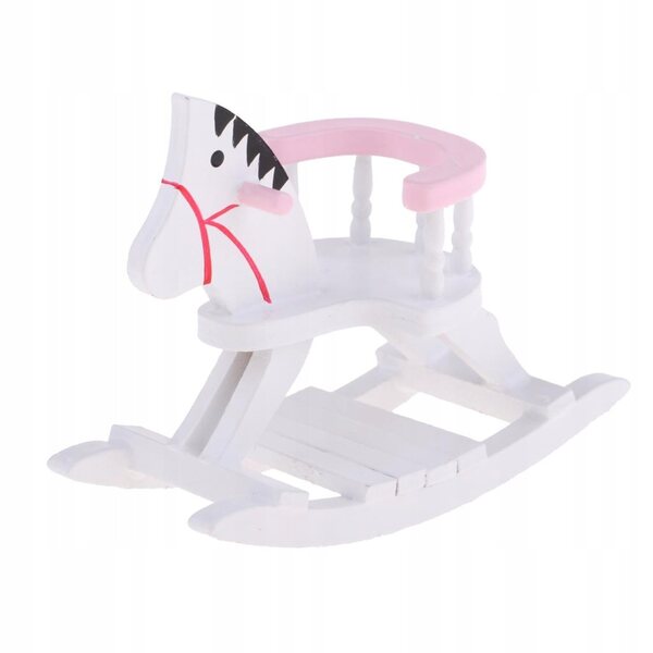 Miniatura Cavallo a Dondolo in Legno 1:12 per Casa delle Bambole Decorazione