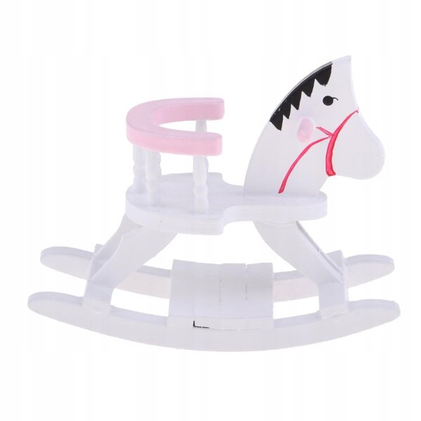 Miniatura Cavallo a Dondolo in Legno 1:12 per Casa delle Bambole Decorazione