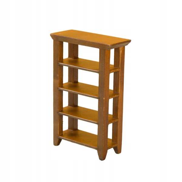 Miniatura Libreria 4 Ripiani in Legno per Casa delle Bambole Scala 1:12