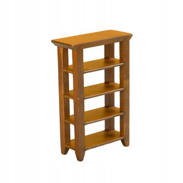 Miniatura Libreria 4 Ripiani in Legno per Casa delle Bambole Scala 1:12