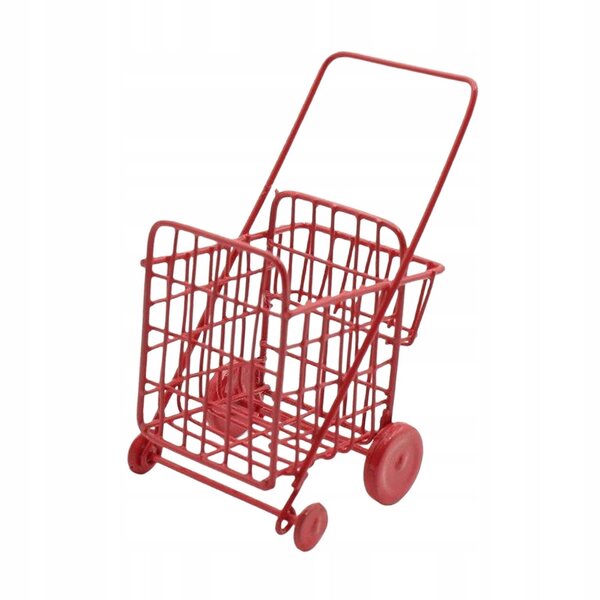 Miniatur realistischer roter Trolley 1/12 für Puppenhaus, dekoratives Accessoire