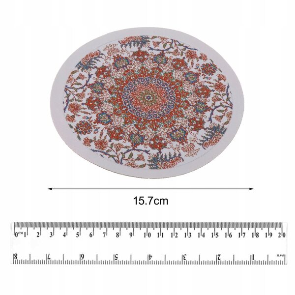Mini tappeto rotondo in seta per casa delle bambole scala 1:12, diametro 15,7 cm